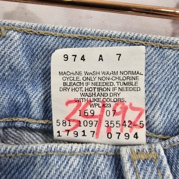 Levis Jeans Women 29x31 Vintage 90s 917 High Rise Bootcut Tie Dye Rigid Denim L2 - Picture 10 of 12
